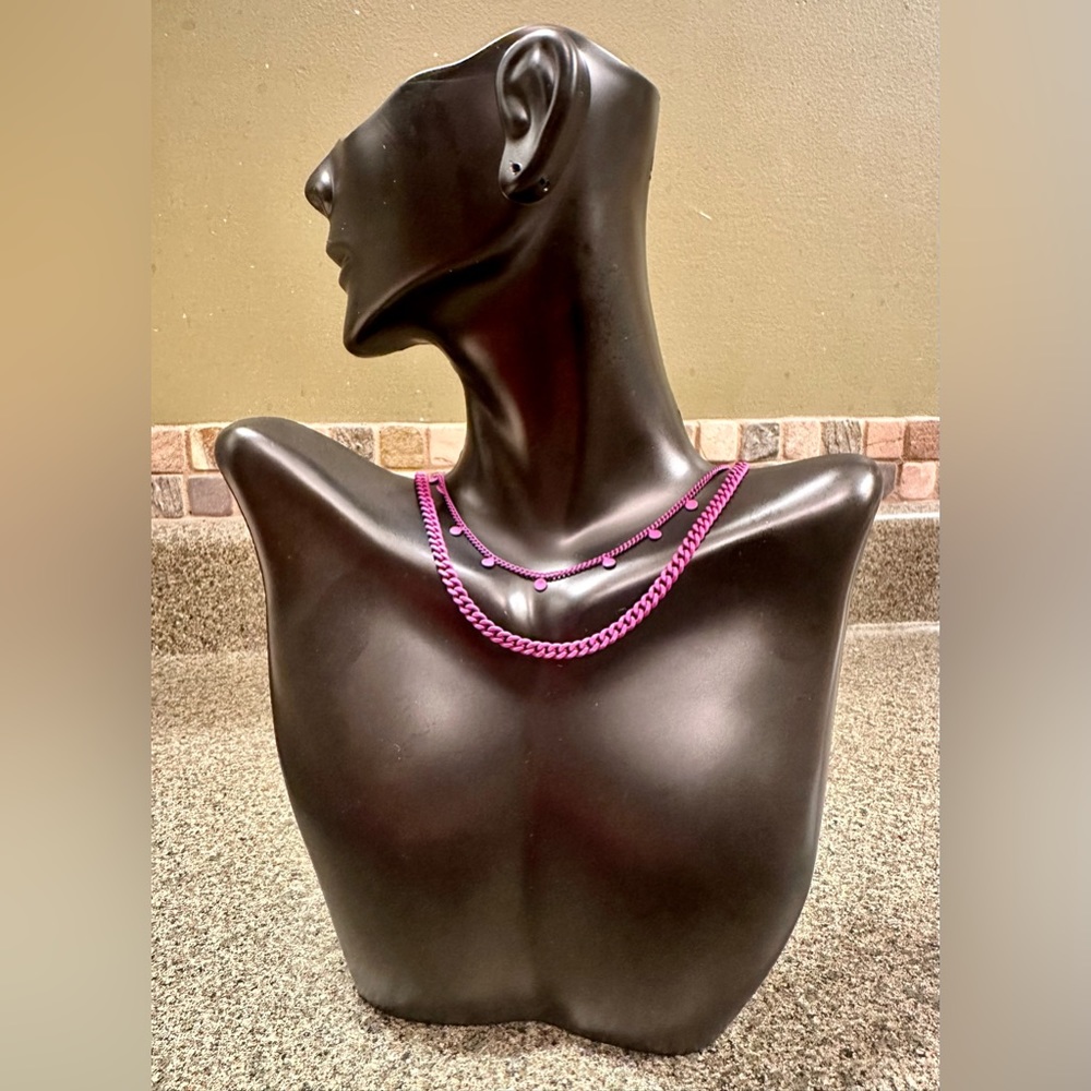 “Kyran” matte Orchid enamel necklace from BAR boutique